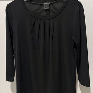 Ann Taylor Elegant Black Long Sleeve Top